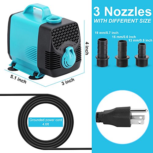 image for KEDSUM 550GPH Submersible Pump (2500L/H,55W), Ultra Quiet Water Pump w