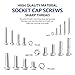 NINDEJIN Metric Button Head Socket Cap Screw Bolts & Flat Washers & Nuts Assortment Kit M2 M3 M4 M5 Stainless Steel Machine Screws Set and Wrench, 880 PCS