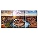 wall26 - 3 Piece Canvas Wall Art - Sunset Moment at Horseshoe Bend, Colorado River, Grand Canyon National Park, Arizona USA - Modern Home Decor Stretched and Framed Ready to Hang - 24