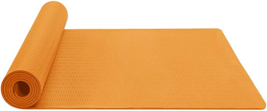 TPE All-Purpose Yoga Mats Extra Thick High Density Anti-Tear Exercise Yoga Mat with Carrying Strap Fitness Exercise Mat (183 x 61 x 0.6 cm, D)