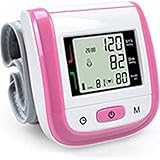 XY Fancy Household Medical Hand Wrist Sphygmomanometer Fully Automatic Wrist Blood Pressure Meter Monitor Heart Beat Meter with LED Display (Pink)