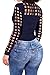 Lady Sexy Criss Cross Henley Top Long Sleeve T-Shirt Stretchy Blouse for Women M