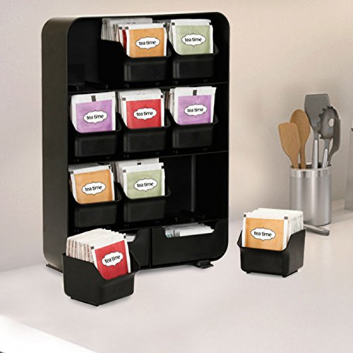 Mind Reader Tea Bag Organizer, Tea Station Organizer, Countertop Storage, Kitchen, Plastic, 10.25