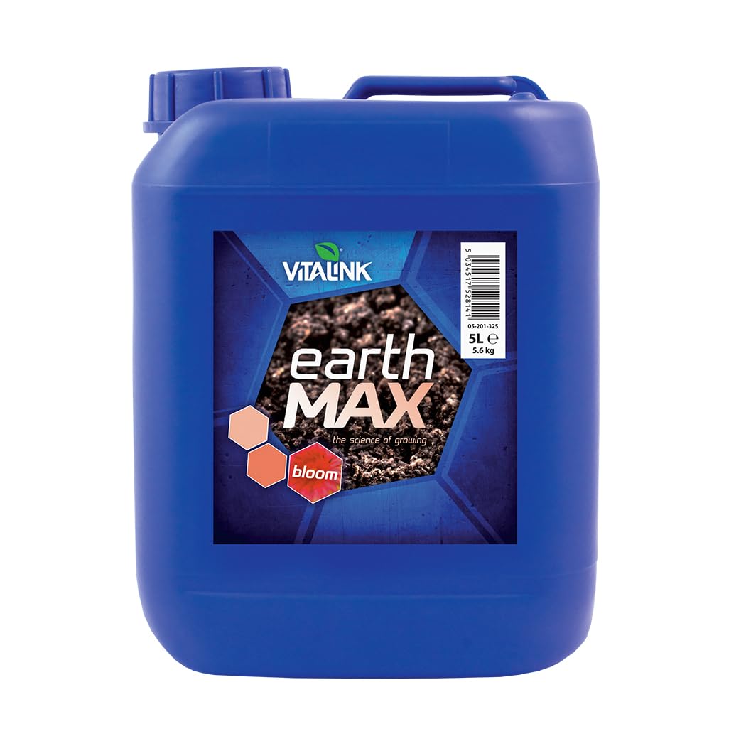 Vitalink Earth Max Bloom 5L Plant Liquid Food For Compost & Soil Bloom Booster Additive Hydroponic Nutrient Feed For Faster Plant Growth