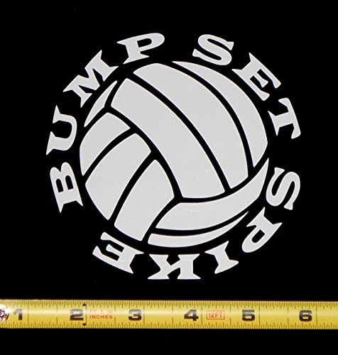 Volleyball Bump Set Spike- Single Color HQ High Gloss White Vinyl Decals!