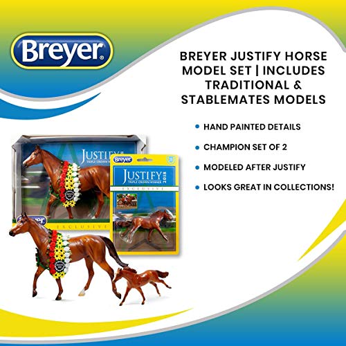 Breyer Justify Horse Model Set Includes Traditional & Stablemates