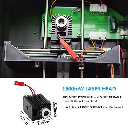 1500mW Laser Engraver, Portable DIY Handicraft Wood Burning Tools Printer with 9.9 Square Inches