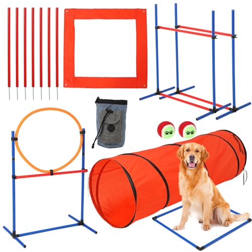 GarveeLife Dog Agile Training Equipment, 87-Piece Dog Obstacle Course Training…