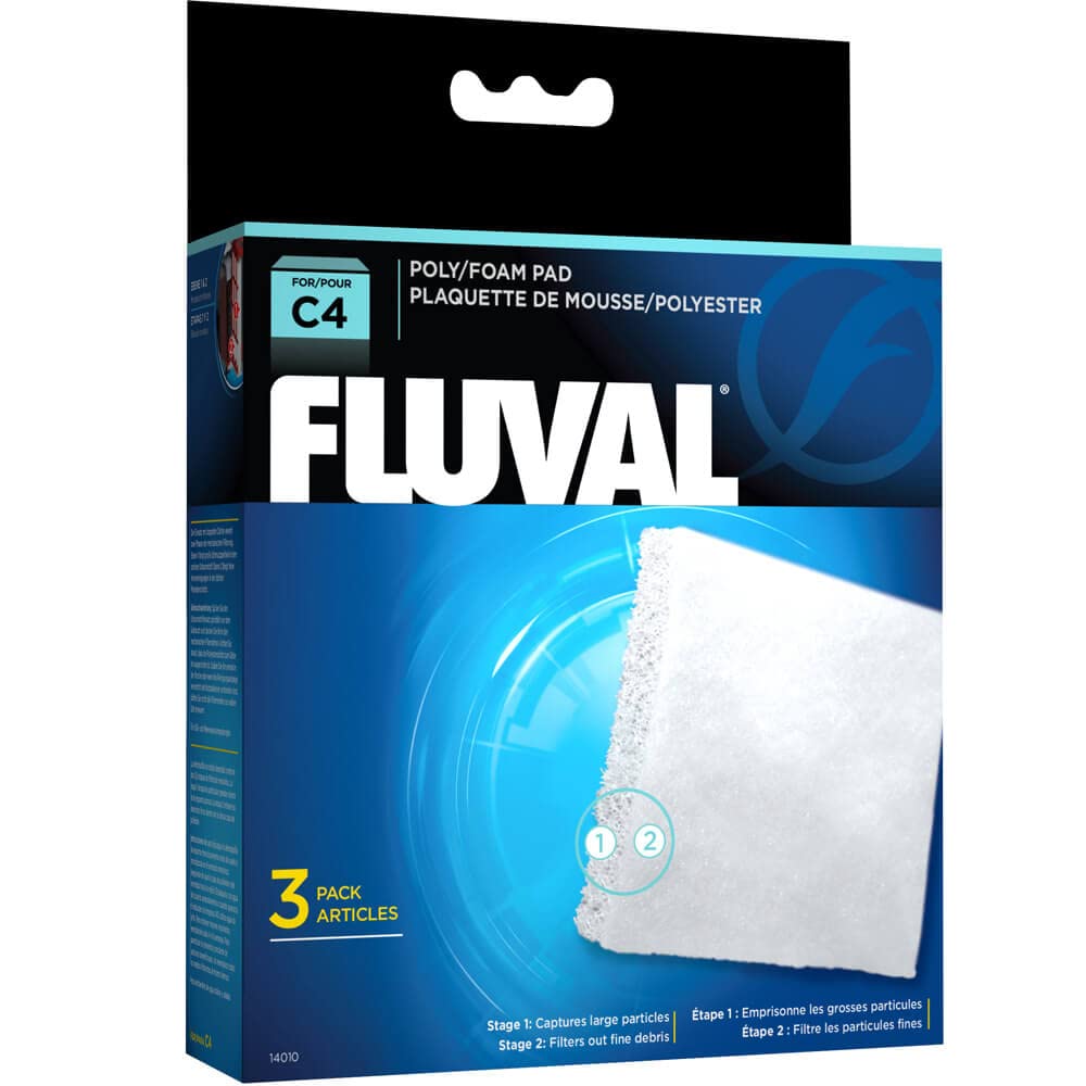 Fluval C clip-on filter foam, Poly cartridge 3-pack