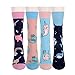 SOCKFUN Funny Girls Socks Narwhal Socks Girls Cute Kids Whale Socks, 4 Pack Narwhal Gifts For Girls