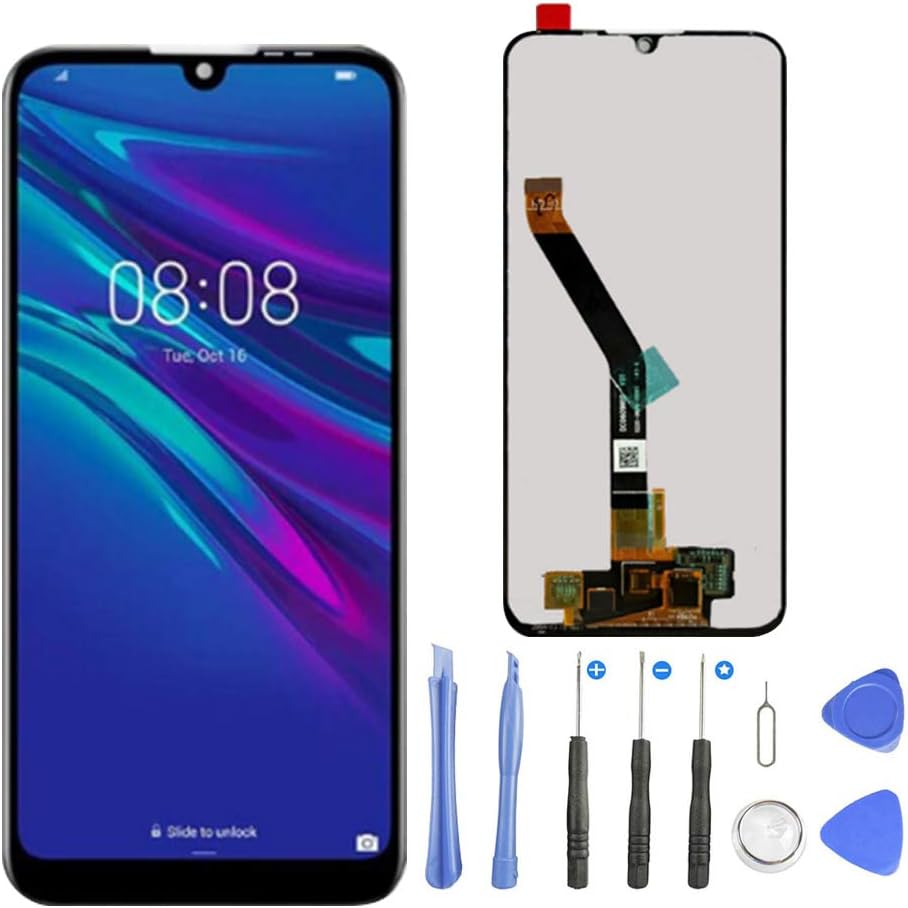 TOVE LCD Display Touch Screen digitizer Assembly Full for Huawei Y6 2019 Assembly Replacement (Black)