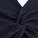 YOMISOY Women Halter Chiffon Dresses Sexy V Neck Sleeveless Plain Swing Summer Beach Maxi Split Dress Navy Blue