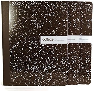 Composition Book, Marble Black/White, 9 3/4" x 7 1/2", College Ruled, 80 Pages, (3-PACK)