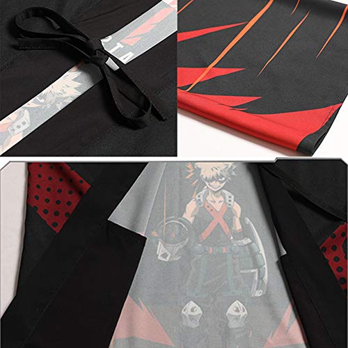 HomMall Anime My Hero Academia Bakugo Katsuki Cosplay Yukata Outerwear Haori Coat Outfit Cosplay Costume(Medium)
