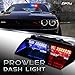 OPT7 Prowler Emergency Dash Light, 16 Daytime Visible LEDs Police Light, 18 Strobe Patterns for Law Enforcement, Warning, First Response, Fire, Security, and Traffic Control, Red & Blue