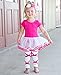 RuffleButts Little Girls Ruffled Tutu Leotard - Fuchsia/White - 2T/3T