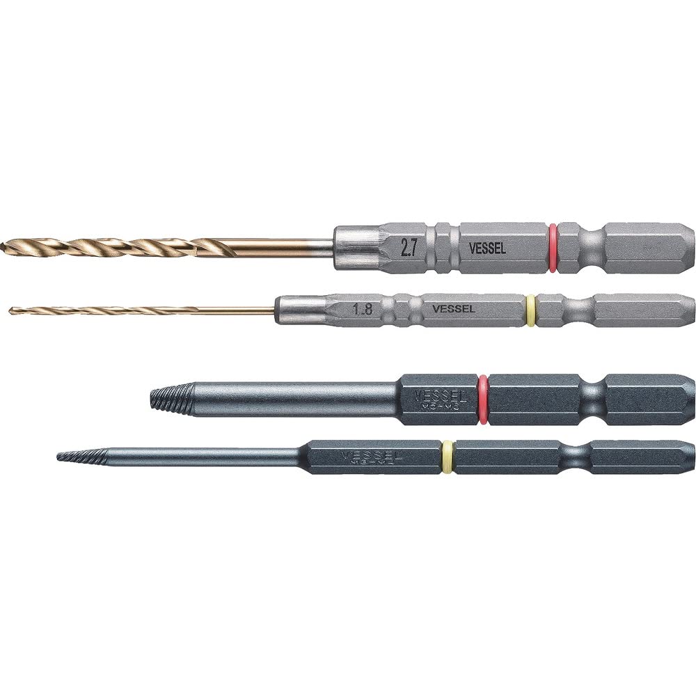 ベッセル(VESSEL) ネジはずしビット スリム 2種 なめたネジ つぶれたネジ M3~M6用 NEJ-45商品画像