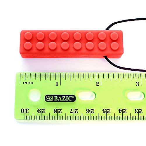ARK's Brick Stick Textured Chew Necklace Made in the USA (Soft - for MILD chewing ONLY, please read description for more options) - Red - Thumbnail 2