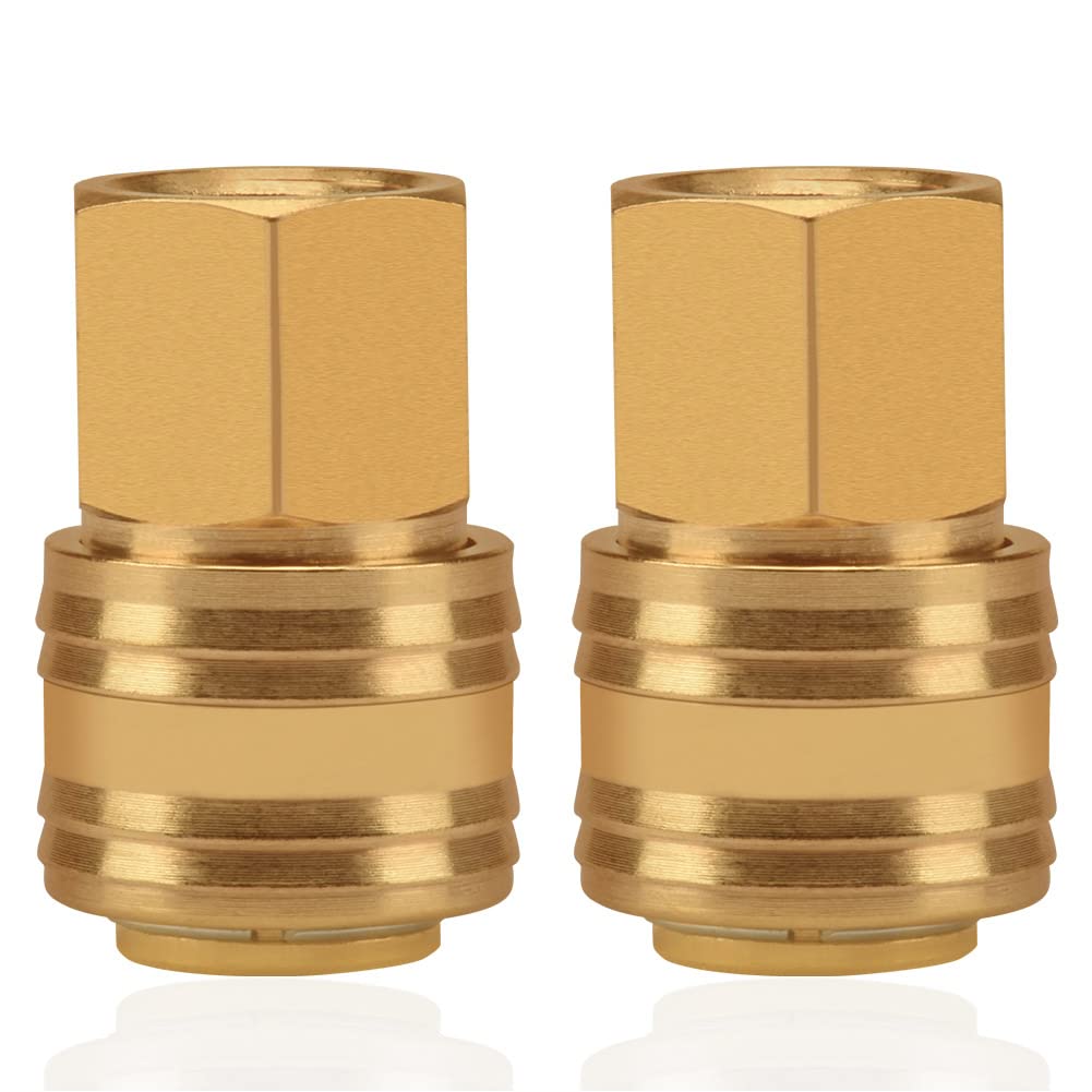 2stk Air Line Connectors 3/8" Euro Airline Hose Compressor Fittings BSP Air Coupler and Plug Kit Couplings Connector Male — image 1