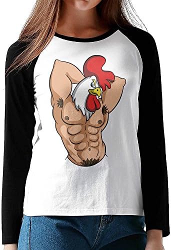 Jozie Chichen Muscle Man Strong Women's Long Sleeve Baseball Raglan T-shirt Black M