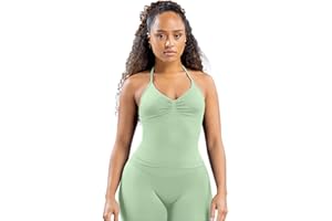 TRYTO Impact Longline Strappy Top Women Impact Longline Halter Tops Workout Longline Tank Top Compression Gym Fitness