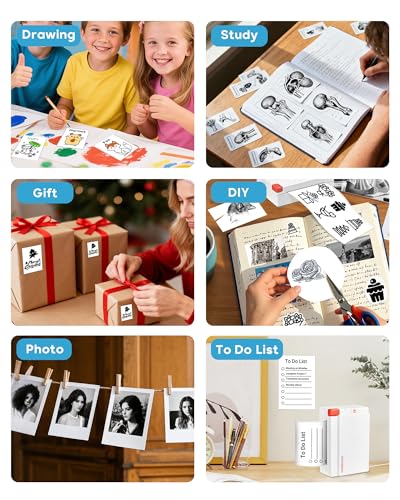 ORGBRO Sticker Printer Machine, X3 Mini Printer Print Pods Portable Thermal Inkless Sticker Maker, 2-3 Inch 300 DPI Bluetooth Pocket Printers for Smartphones, Notes, Journal, Photos, DIY, Kids Gift