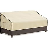MR. COVER 3-Seater Outdoor Couch Cover Waterproof, 80 Inch Patio Furniture Covers Waterproof with All Weather Protection, Heavy Duty Outdoor Sofa Covers with Air Vent and Handles, Brown & Khaki