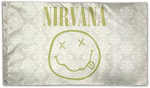 Sport Garden Nirvana Smiley Face Rock Band Kurt Cobain Flag Sing Layer Retangular Flag 3' X5'
