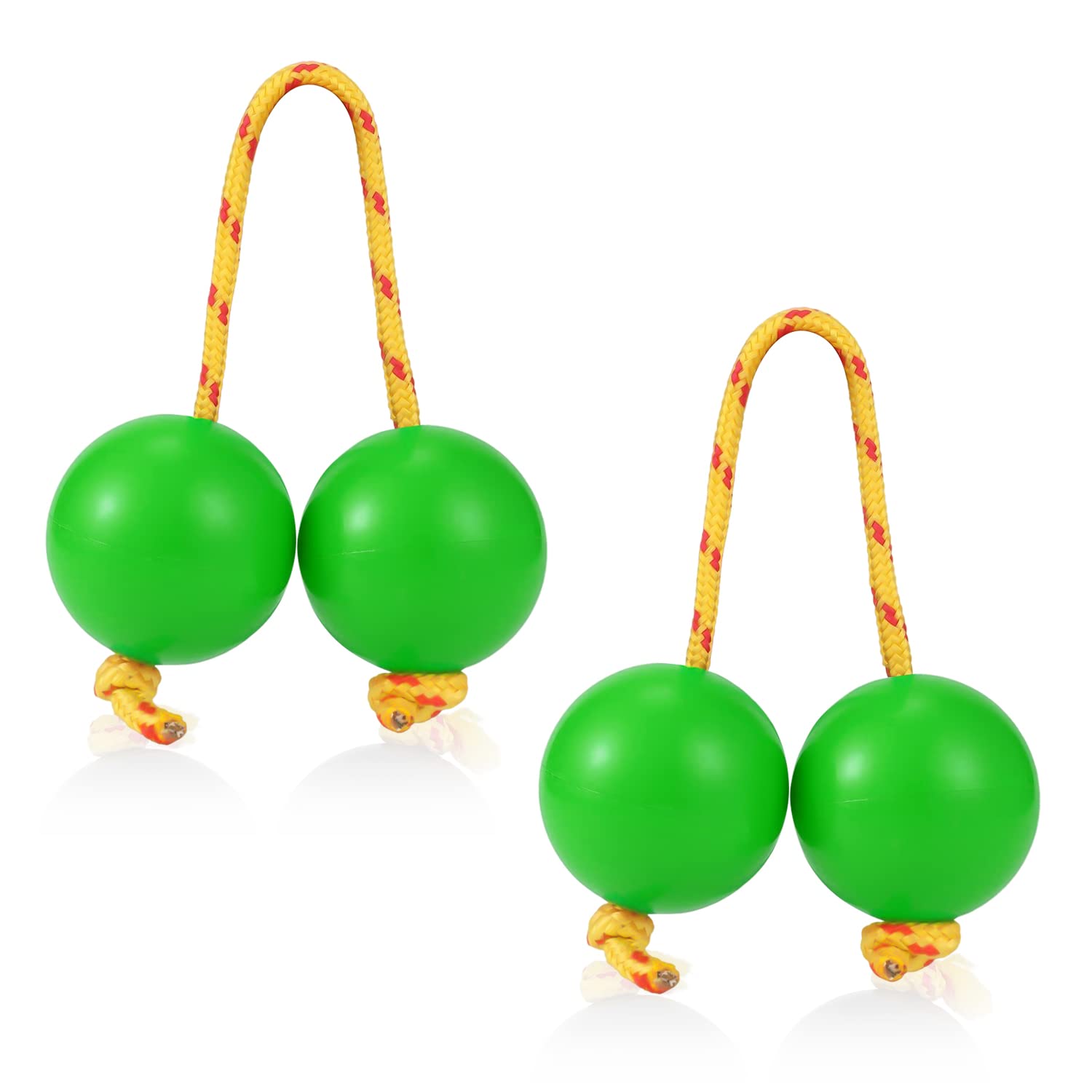 TOYMIS 2 Pairs of Aslatuas Rhythmic Ball, Kashaka Shaker Instrument Classical African Shaker Rattle Hand Percussion for Kids Adults Weddings Parties Musical Class (Green) (Z11063)