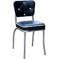 BudgetBarStools Diamond Back Diner Chair - Black and White - 4240BLK