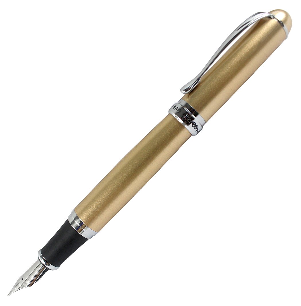 Gullor Jinhao X750 Fountain Pen Stainless Steel Medium 18KGP Nib - Gold