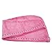 MojaFiber Microfiber Hair Towel Turban-Super Absorbent Fast Drying for Long Thick Curly Hair-Great for Kids and Adults-Ideal for Everyday Use at Home Gym Travel-Simple to Put on Stays in Place(Pink)