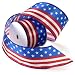 Morex Ribbon Stars and Stripes Wired Satin Ribbon Spool, 2-1/2-Inch by 3-Yard, Red/White/Blue