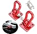 LAFEINA 2PCS 1/10 Trailer Towing Hooks Buckle Tow D Shackles for RC Car Truck Climbing Car (Red)