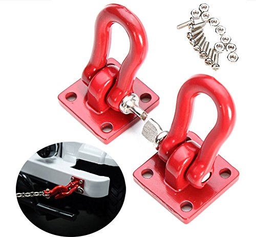 LAFEINA 1:10 RC Crawler Tow Hook and Steel Tow Rope for 1/10 Axial SCX10 TAMIYA CC01 D90 D110 TF2 RC Climbing Car Trailer Hook Parts