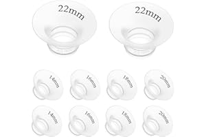 BDICOVE 10Pcs Flange Insert 14/16/18/20/22mm*2 Compatible with Momcozy M5/M9/M6/V2 Pro/V2 pro/S12 Pro/S9 Pro/Spectra/Medela/eufy/Elvie/Lansinoh/Paruu P10 Breast Pump,and Most 24mm Shields