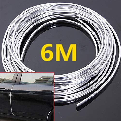 Speedwav 6M Chrome Moulding Trim Strip Car Door Edge Scratch Guard Protector Cover Strip Roll Vinylchange124