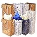 Christmas Gift Bags Bulk - Set of 16: 12 Assorted Medium Size Bags with Rope Handles + 2 Wine Bags + Tissue Paper + 12 Cards