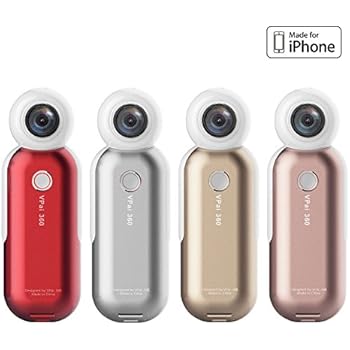 VRCam 4K 360 Degree Camera for iPhone X/8/ 8Plus/ 7/7plus/6/6 plus/6s/6s plus VR 3D Panoramic Shoot Video Cameras Dual Wide Angle Fisheye Lens 360 live on Facebook YouTube and Weibo – Luxurious Gold