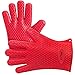 X-Chef Silicone Oven Gloves, Heat Resistant Silicone Oven Mitts, Kitchen Cooking Gloves with Cotton Lining, Silicone Gloves for BBQ Baking Grilling, Dishwasher Safe