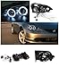 Acura RSX Black Dual Halo LED Projector Headlights+Smoke Fog Lights