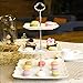 WINCANG 3-Tier Porcelain Square Lace Stacked Party Cupcake and Dessert Tower -White Cake Stand (White)