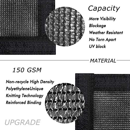 UPGRADE Fence Privacy Screen 6' x 50' Privacy Screen Fence with Heavy Duty Grommets for Visibility Blockage & Home Protection - Black