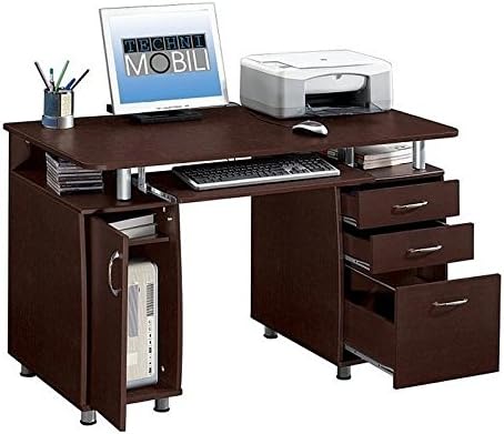 Trent Home Super Storage Computer Office Desk in Chocolate