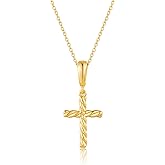 TENTMENTISE Gold Cross Necklaces for Women, 18K Gold Plated Non-Tarnish Religious Jewelry, Elegant Christian Gifts for Her