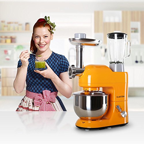 Klarstein-Lucia-Kchenmaschine-mit-Fleischwolf-und-Standmixer-Aufsatz