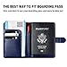 Maxjoy Leather Passport Holder, Passport Book Cover, Passport Wallet for Men/Womem, RFID Blocking Travel Passport Wallet Card Organizer passport case, Blue