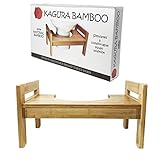 Bamboo Bathroom Toilet Stool Adjustable Height | Squat Potty position help Relieve Constipation | Eco Friendly Organic Natural Materials with Water and mold resistant.