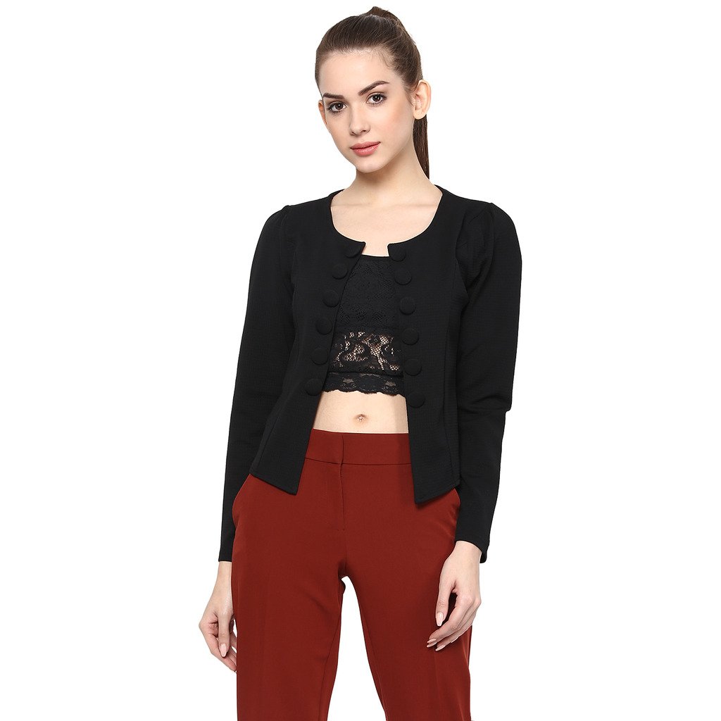 fashion flavor women's black winter jacket