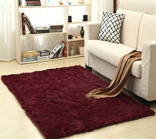 Xy Exquisite Super Soft Silk Wool Rug Indoor Modern Shag Area Rug Silky Rugs Bedroom Floor Mat Baby Nursery Rug Children Carpet (Color : Burgundy, Size : 200X300cm)